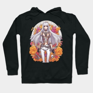 White Hair Anime Skeleton Girl Hoodie